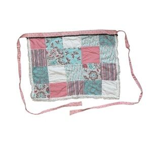 Vintage squared Patchwork butterfly print Pink and Blue Women's apron